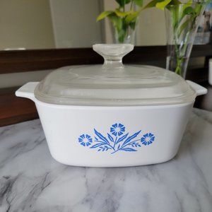 Corning Ware Vintage Blue Cornflower Casserole Dish- 1.5 L